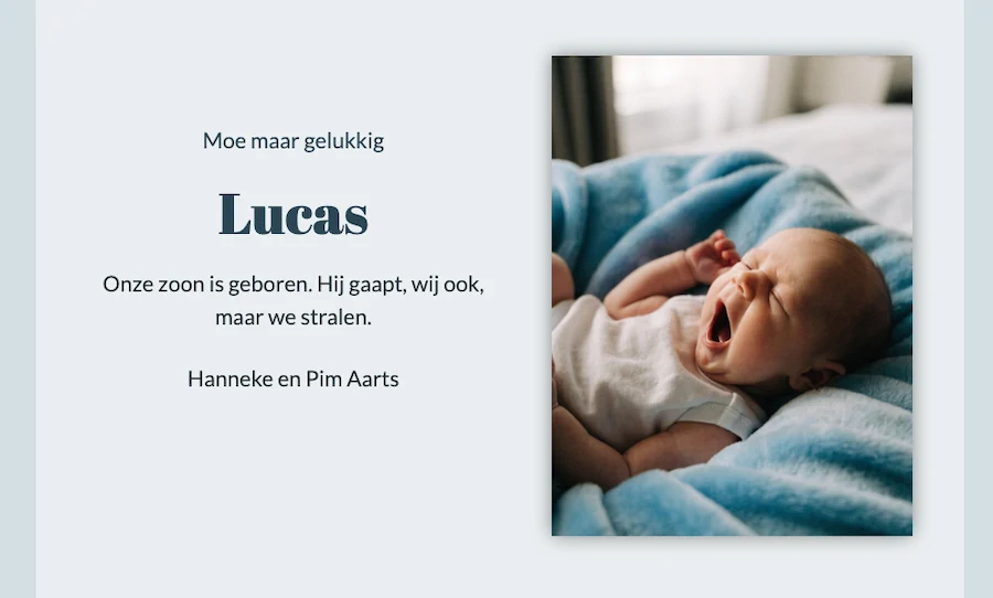 Online geboortekaartje: zo deel je het nieuws in &eacute;&eacute;n keer