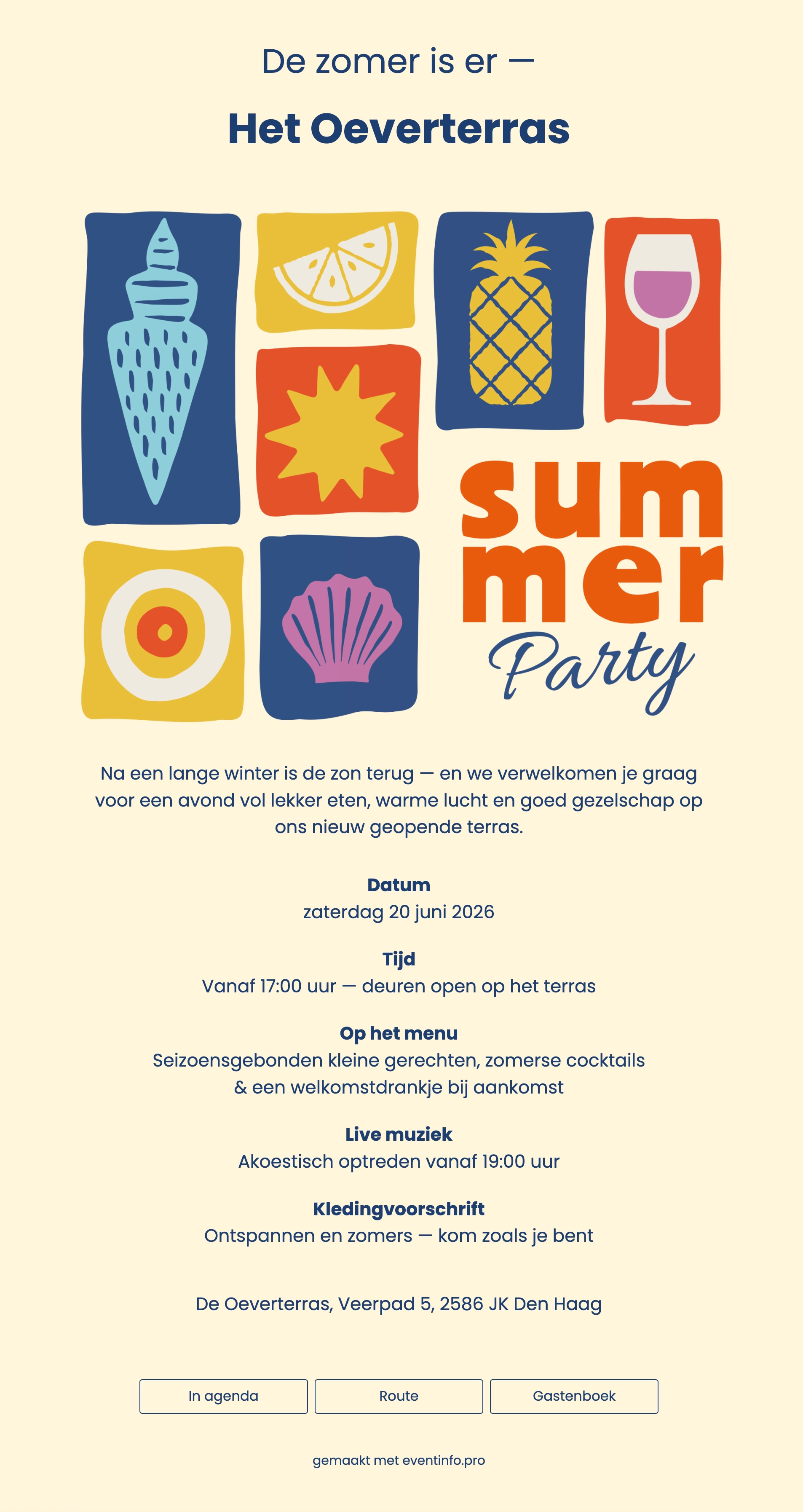 Ingetogen online uitnodiging voor een borrel