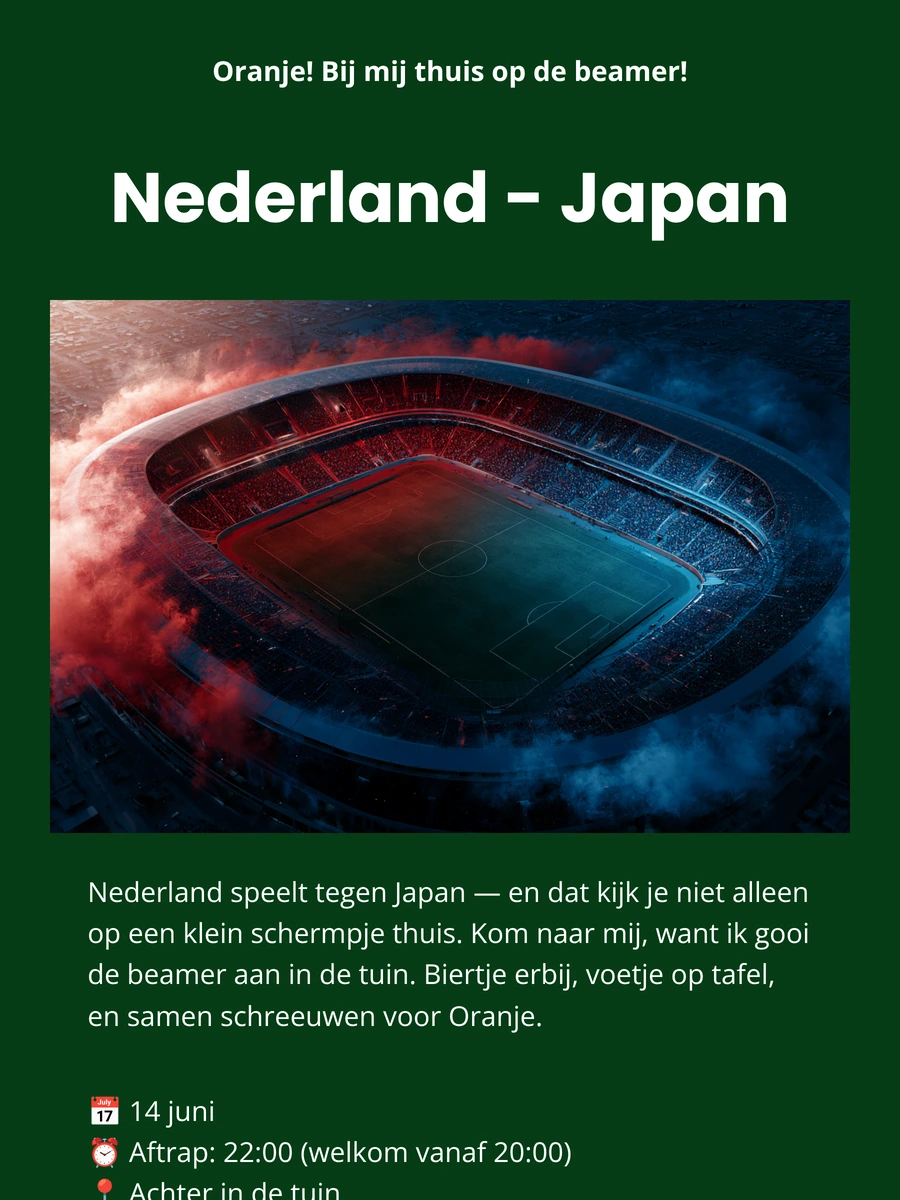 Groene online uitnodiging voor een kijkavond