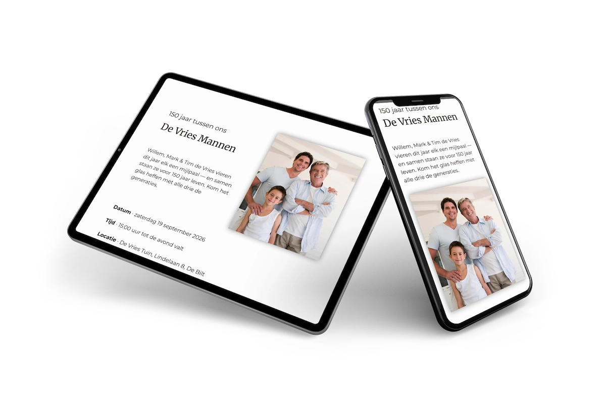 Rustige online uitnodiging voor een familiebijeenkomst &ndash; voorbeeld 2