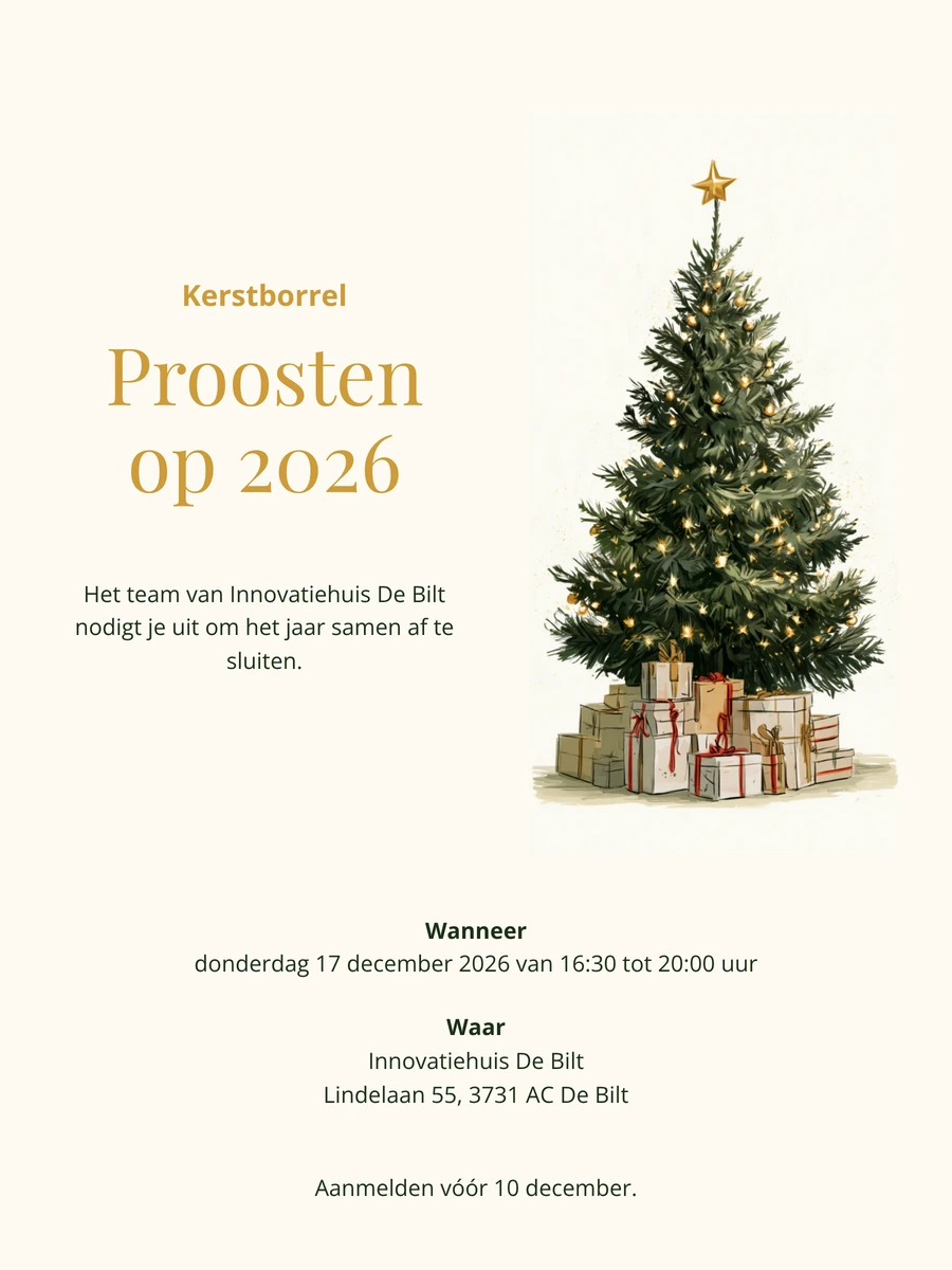Kerstborrel-uitnodiging met aquarel kerstboom