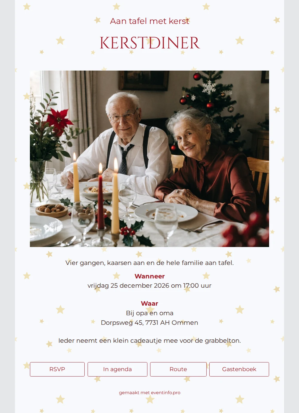 Digitale uitnodiging voor een gouden bruiloft met foto