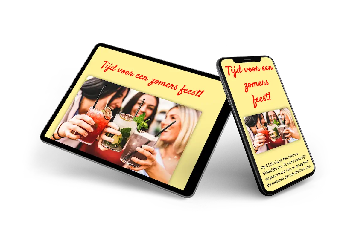 Warme online uitnodiging voor een zomerborrel &ndash; voorbeeld 2