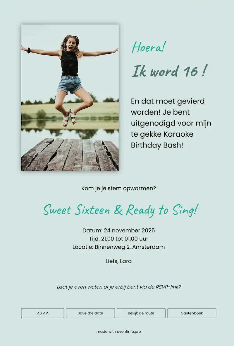 Vrolijke digitale uitnodiging voor een verjaardag